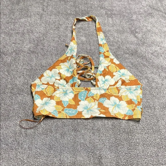 Urban Outfitters Rust Floral Halter Crop Cami - Picture 4 of 4